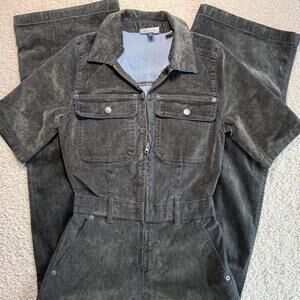 Velvet Utility Jumpsuit Black Full Length Zip Up One-Piece size 2 NWOT